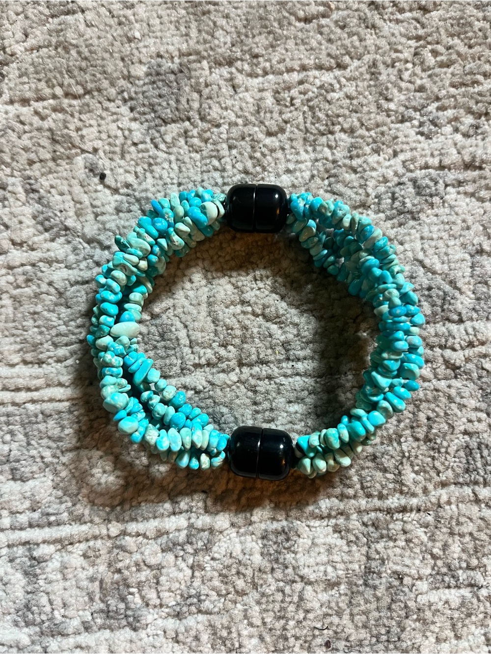 Jay King Mine Finds Turquoise Chip Multi-Strand Bracelet Magnetic Clasp